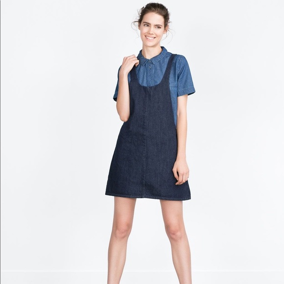 zara denim pinafore